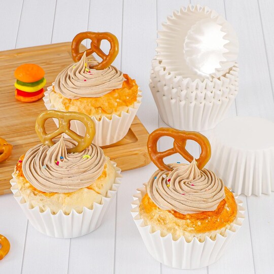 Baking Cups No Cupcake Tray Heavy Duty Standard White Cupcake